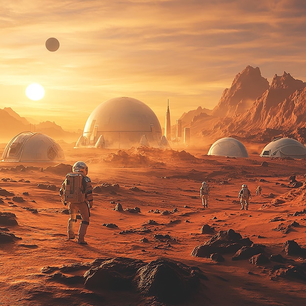 Futuristic Space Colony on Mars