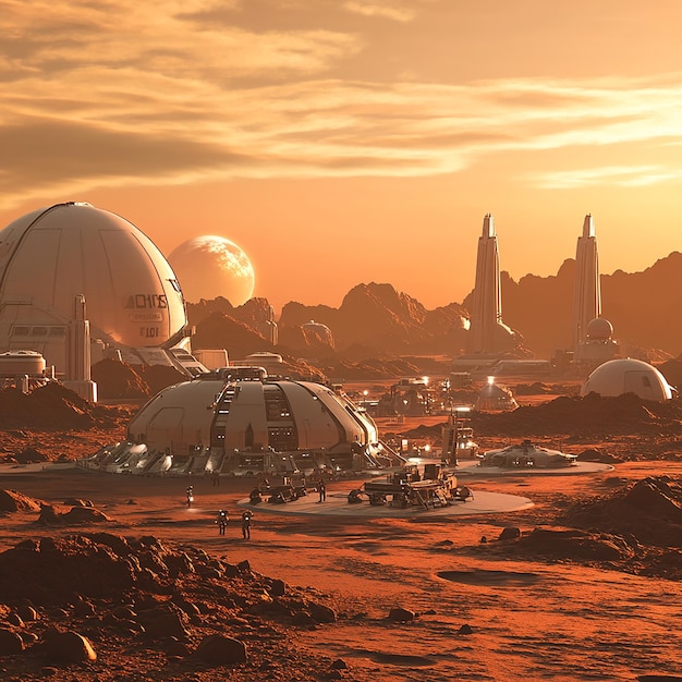 Futuristic Space Colony on Mars