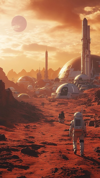 Futuristic Space Colony on Mars