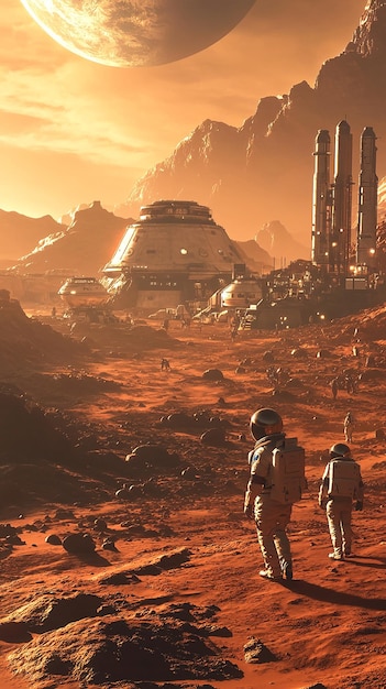 Futuristic Space Colony on Mars