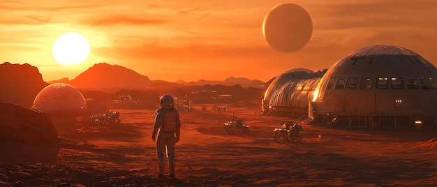 Futuristic Space Colony on Mars