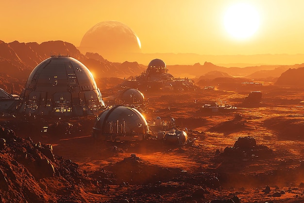 Futuristic Space Colony on Mars