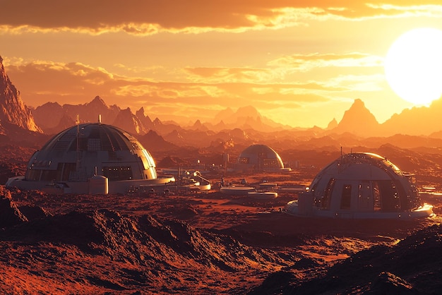 Futuristic Space Colony on Mars