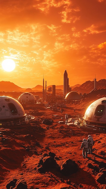 Futuristic Space Colony on Mars