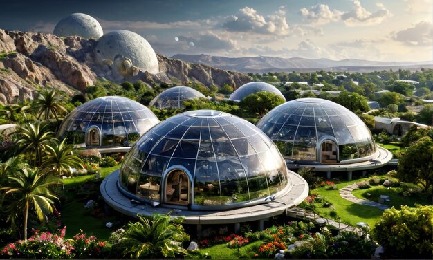 Futuristic Space Dome Habitats