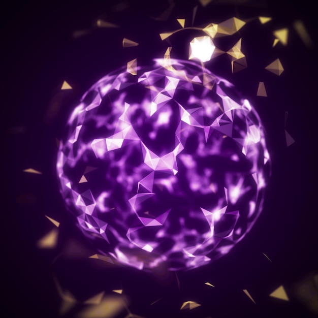 Futuristic sphere made of particles for connect network Flow of particle in cyberspace Space energy concept 3D rendering