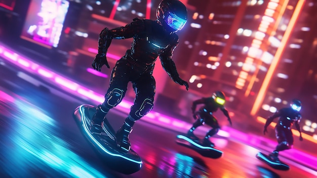 Futuristic Sports in a Neon City