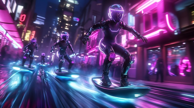 Futuristic Sports in a Neon City