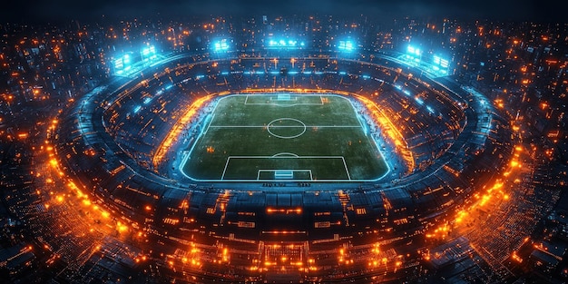 Futuristic Stadium at Night