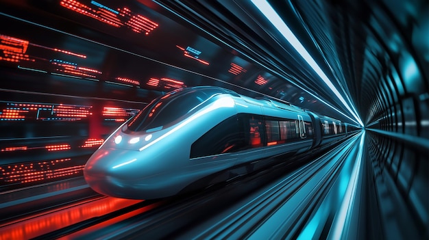 Photo futuristic style high speed train