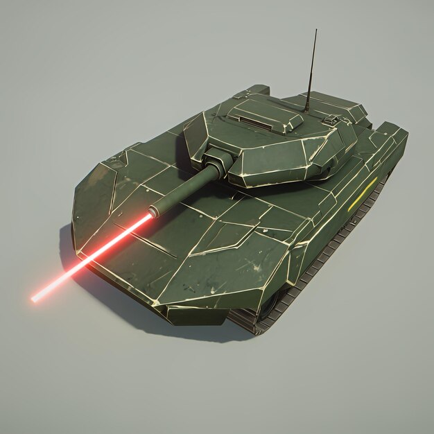 Photo futuristic tank with laser beam