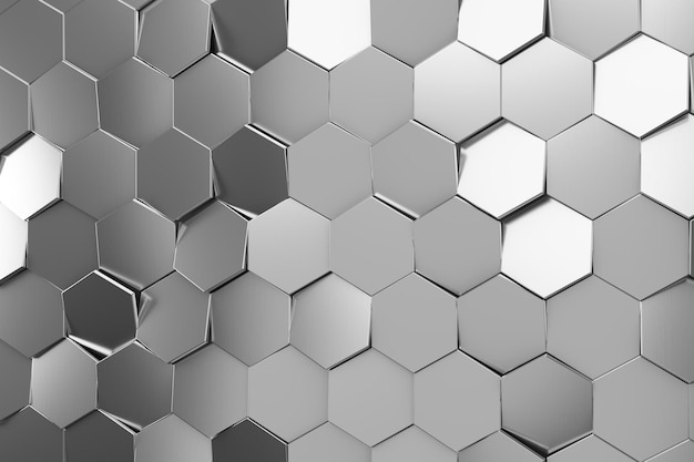 Futuristic and technological hexagonal background 3d rendering