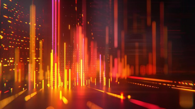 Futuristic technology abstract background with blurred lights and bokeh effect