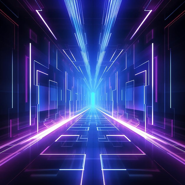 Futuristic Technology Abstract Background with Lines