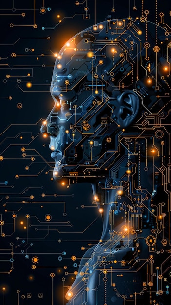 Futuristic Technology AI Circuitry Data Processing Cybernetic Enhancement Cyberneti