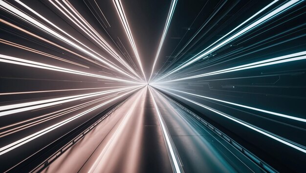 Photo futuristic technology lines background featuring bright light effects and motion