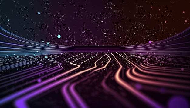 futuristic technology lines background with light effect cyberspace