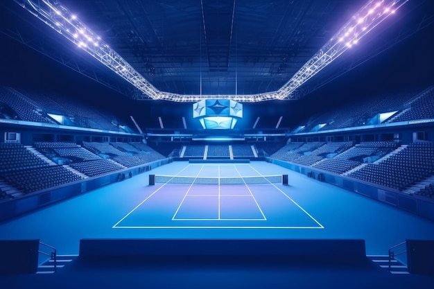 Futuristic tennis court Generate Ai