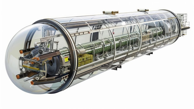 Photo futuristic transparent pod with detailed interior