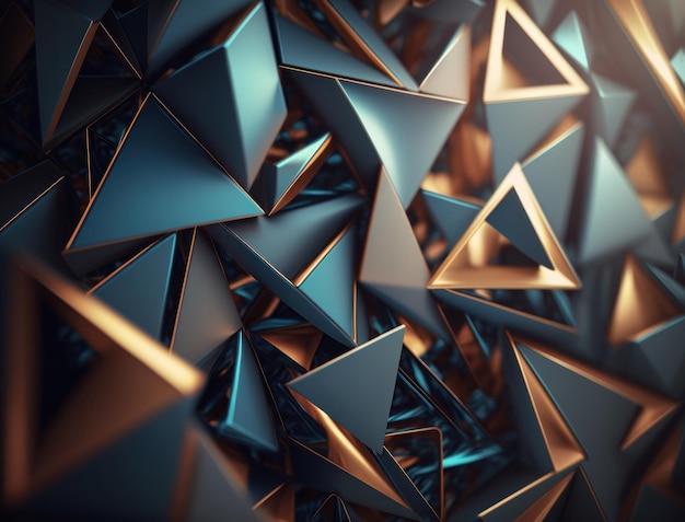 Futuristic triangles background Abstract geometric pattern created with Generative AI technology