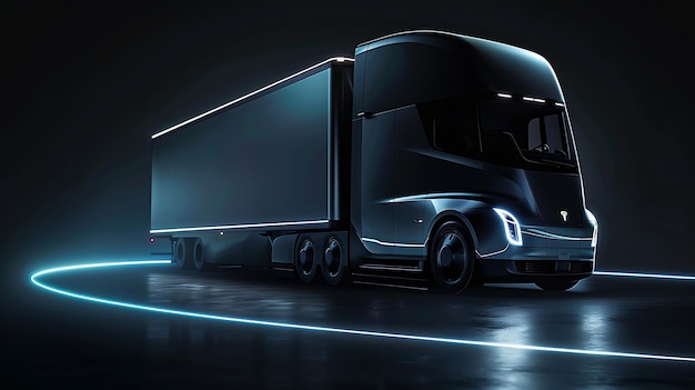 A futuristic truck design features aerodynamic shapes technology elements transportation