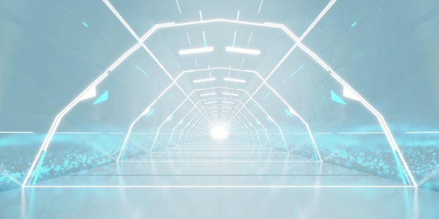 Futuristic tunnel corridor design.