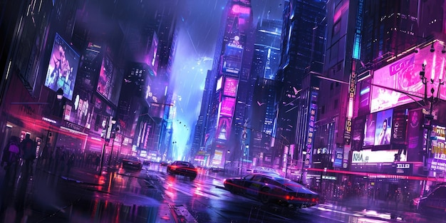 Futuristic Urban Skyline with Hovering Vehicles Resplendent