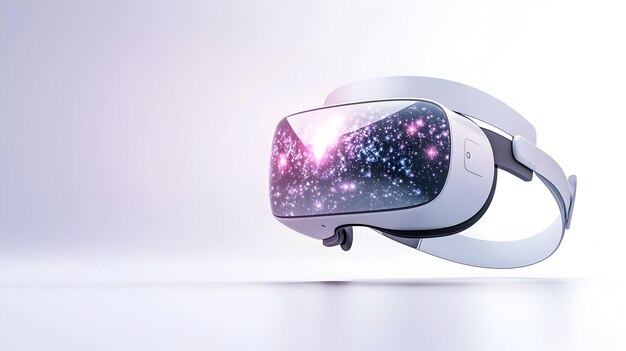 Photo futuristic virtual reality headset with clean white background