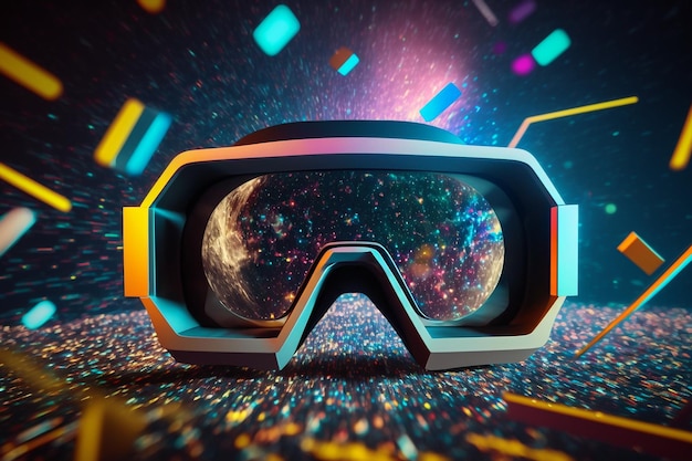 Futuristic virtual reality vr glasses illustration Generative AI