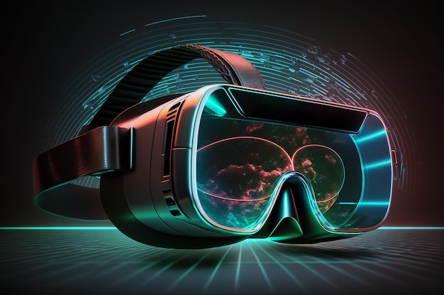 Futuristic virtual reality vr glasses illustration Generative AI