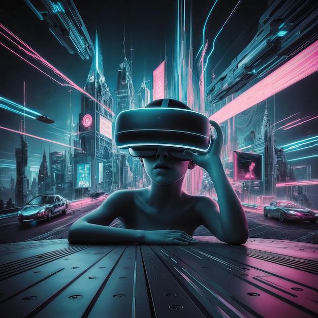 futuristic vr headset _Ai generated