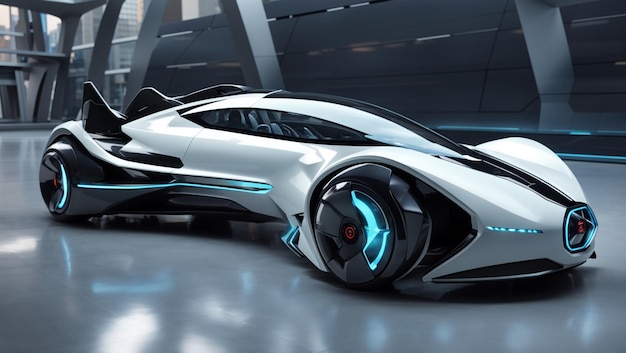 A futuristic white sports