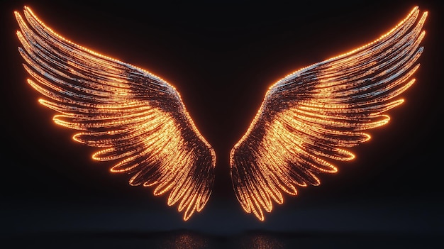 Futuristic Wings of Light and Energy