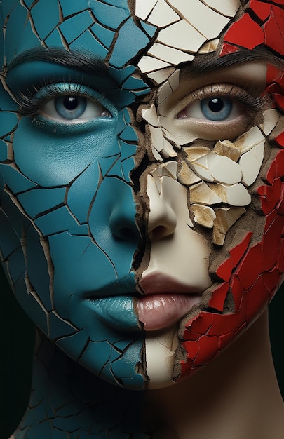 futuristic woman portrait fantasy book cover face art