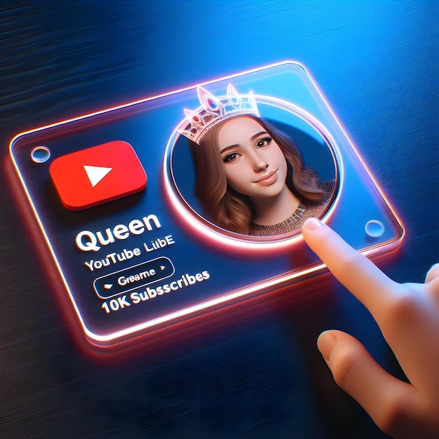 Futuristic YouTube ID Card with Larger Photo and Red Background