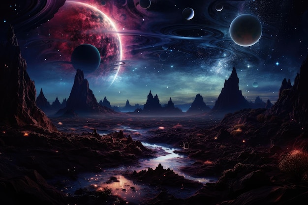 Galactic Discovery Surrealism in Alien Landscapes Explored