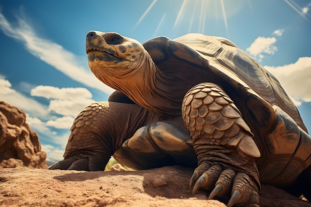 Galapagos Tortoise in the Sun