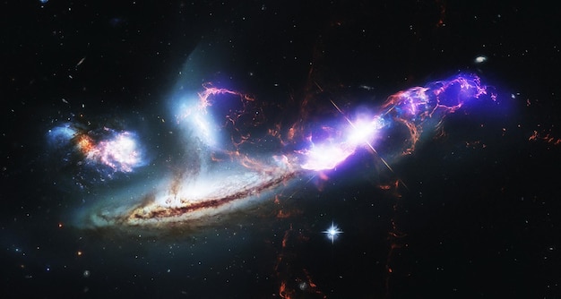 Galaxies in space Space many light years far from the Earth Elements of this image furnished by NASA