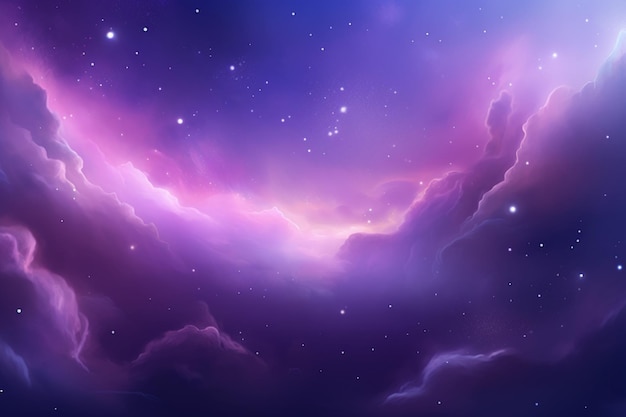 A galaxy background showcasing a rich violet nebula wit