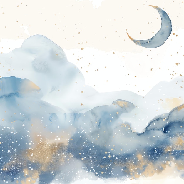 galaxy border for baby nursery watercolor illustration