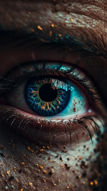 Galaxy Eyes closeup Generative AI