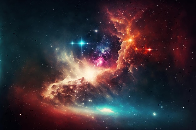 Galaxy Nebula space background Endless universe stars galaxies in outer space Cosmos. Generative AI