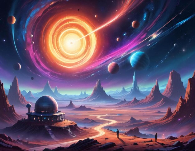 Photo galaxy planets digital art background hyper realistic wallpaper