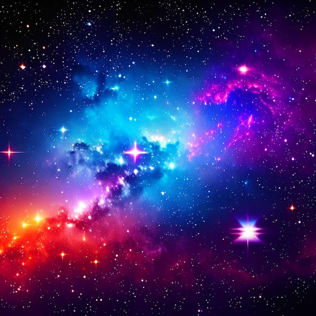 Galaxy in space beauty of universe colorful background