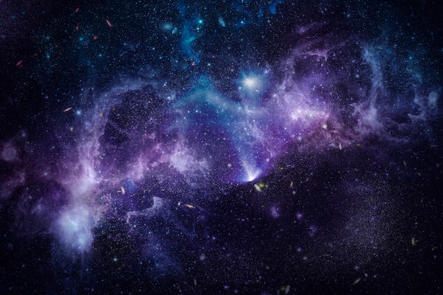 Photo galaxy in space textured background