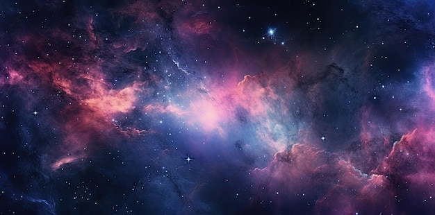 Galaxy texture with stars and beautiful nebula in the background in the style of dark pink and dark gray Generative AI