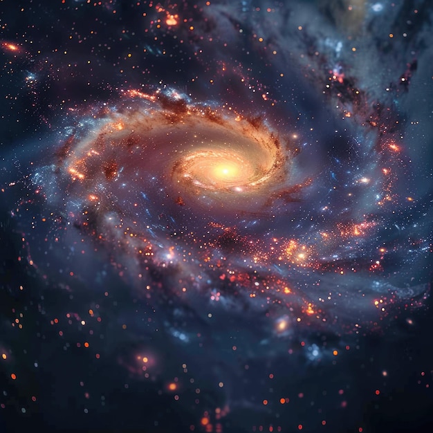 a galaxy with a spiral galaxy in the background