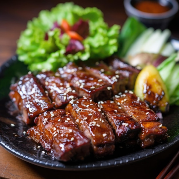 Galbigui Grilling Korean BBQ Delight Flavorful Sizzle Capturing the Charred Goodness and Culi