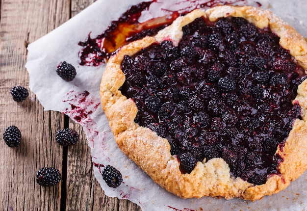 Galette with blackberries.