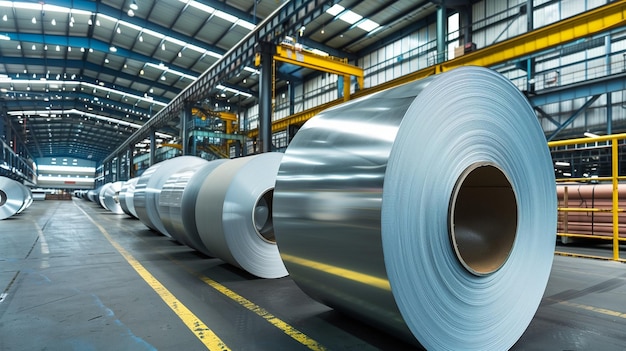 Galvalume Sheet Metal Rolls in Industrial Warehouse